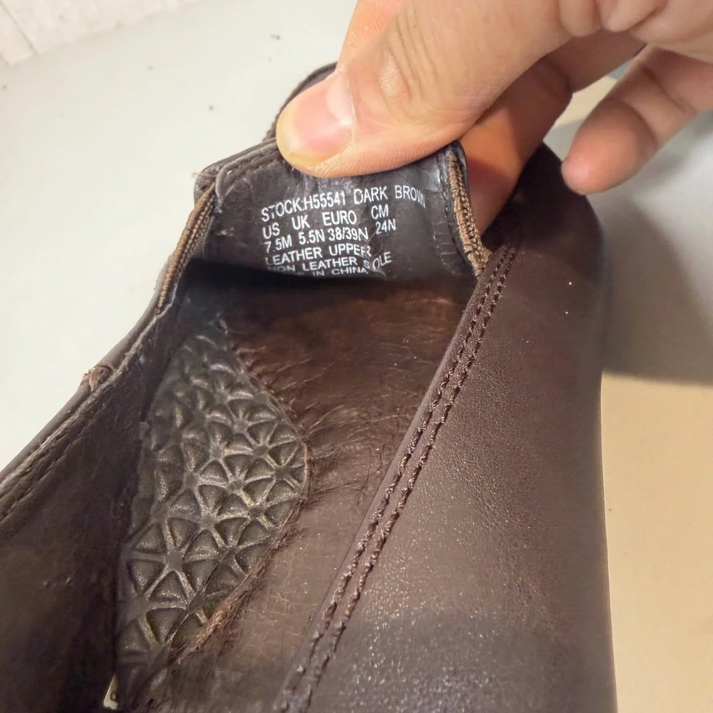 Hush Puppies Womens Heaven Loafers H55541 Leather‎ Slip On Brown Size 7.5M